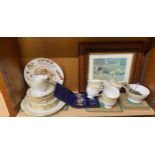 Large selection of miscellaneous includes Queen anne Tea service, Cutlery, Placemats, framed print