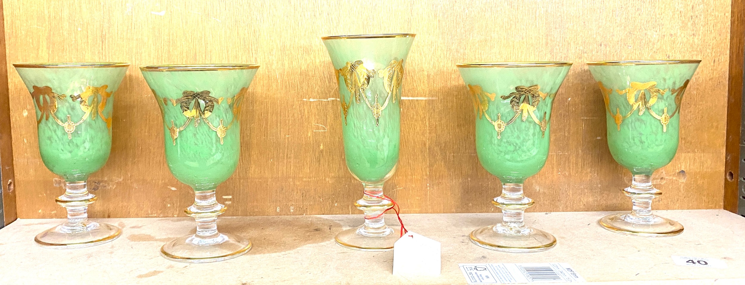 A selection of 5 Interglass Florence collection Italy Goblets