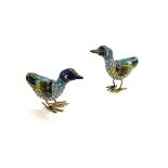 Two Chinese Cloisonne enamel birds