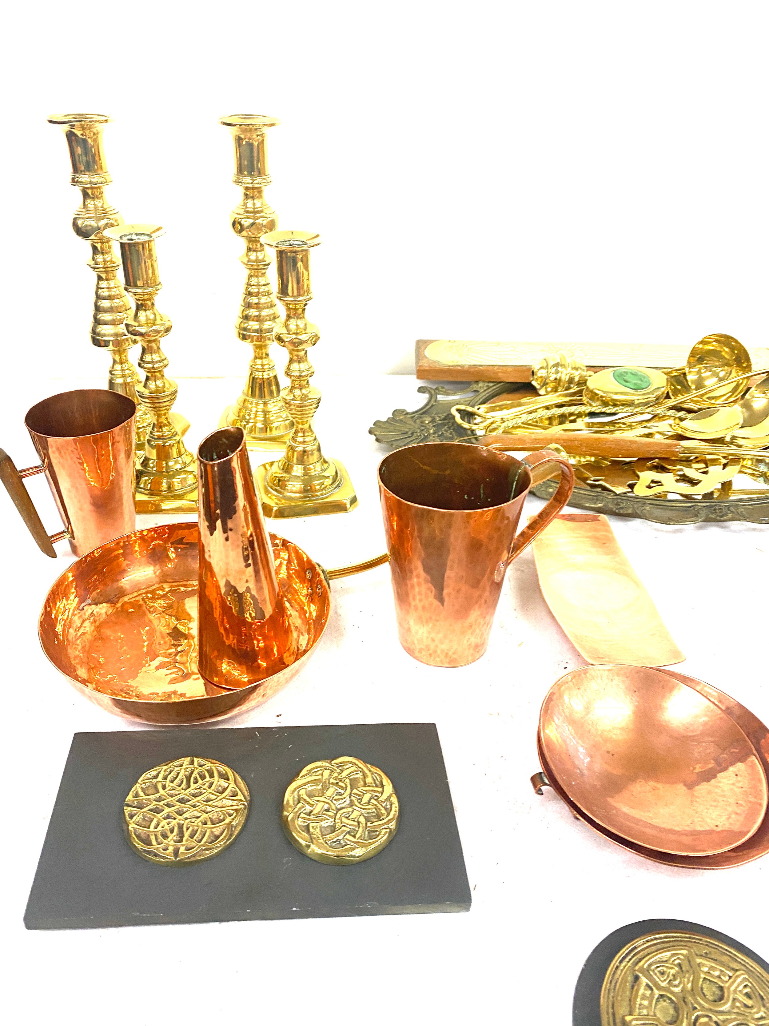 Selection of metal ware includes candle sticks, mirror etc - Image 5 of 5