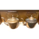 2 Vintage copper kettles