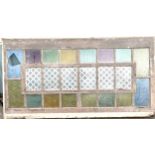 Victorian coloured glass panels, each measures approximately: 86.5 inches, width 45 inches, the