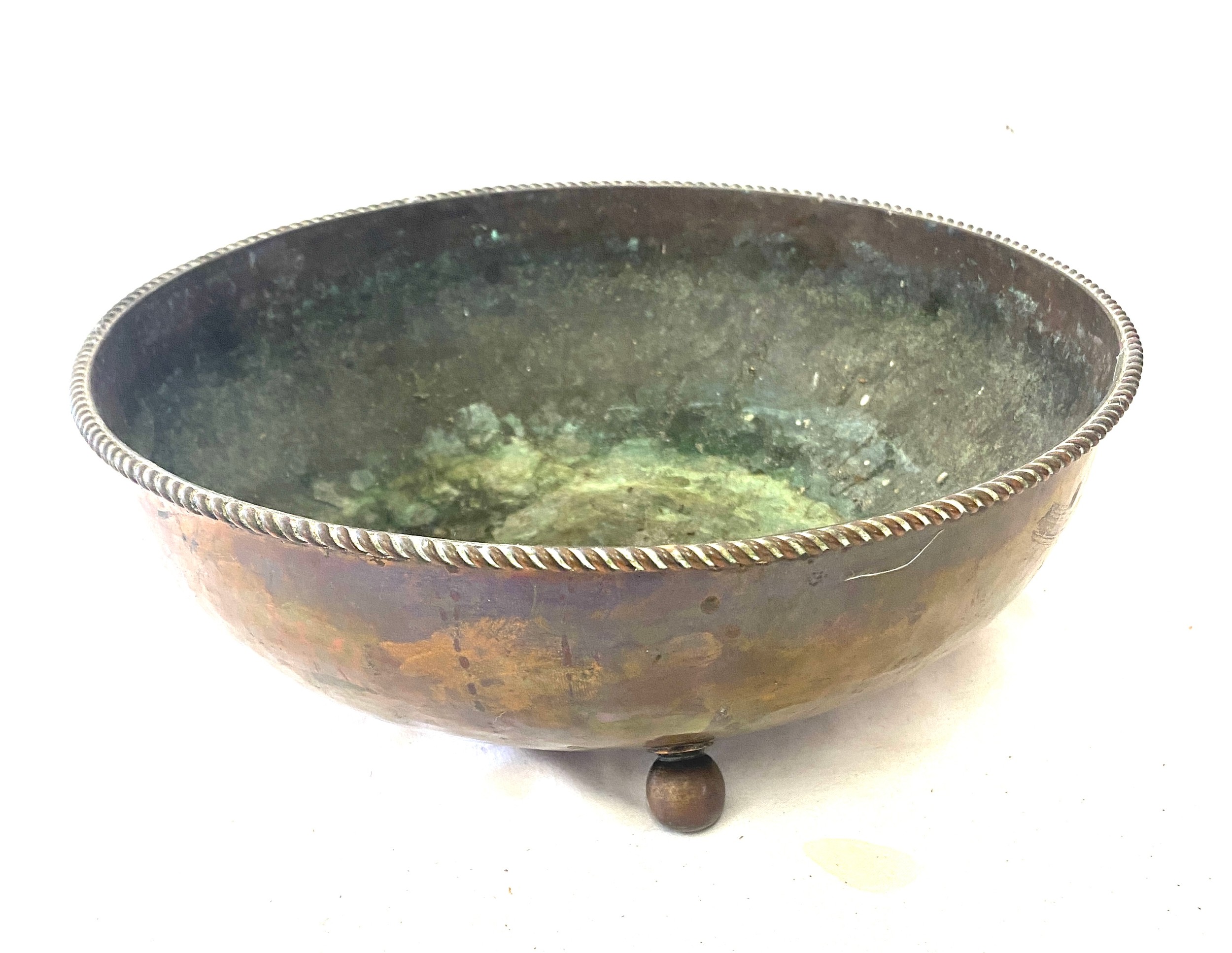 Vintage arts and crafts Drxan lester copper bowl diameter approx 11.5 inches - Image 2 of 6