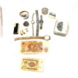 Selection of collectable items includes Watches, vintage cards, lighters etc