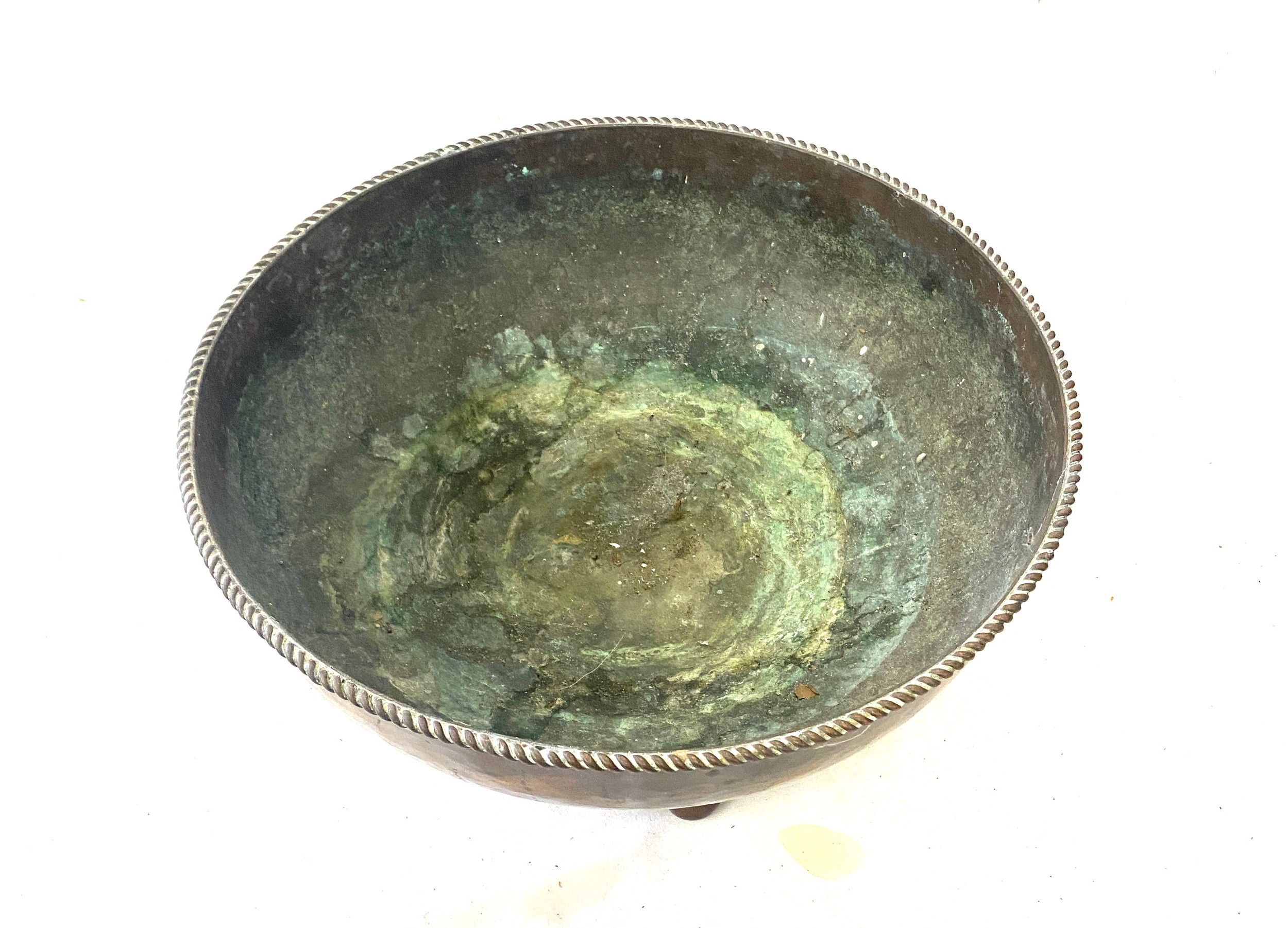 Vintage arts and crafts Drxan lester copper bowl diameter approx 11.5 inches - Image 3 of 6