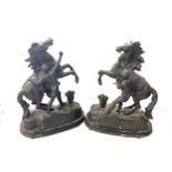 Pair of Spelter horse figure measures approx 13.5inches tall