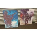 2 Star wars canvas's each measures approx 31inches by 24 inches