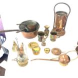 Selection of vintage and later brass and copper ware