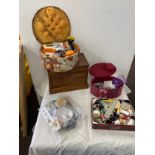 Selection of Sewing boxes and sewing items inlcudes needles, cotton, scissors etc