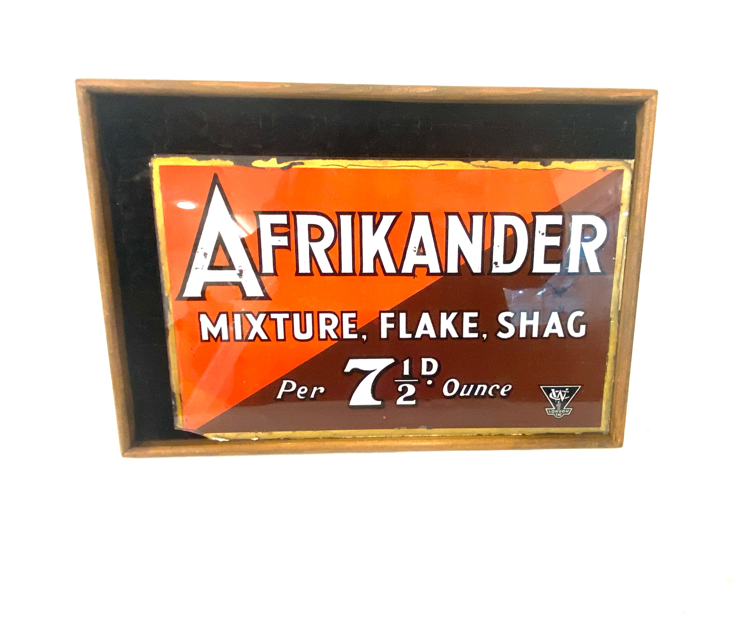 Vintage Afrikander mixture, flake, shag sign measures approx 14 inches by 10 inches - Image 2 of 3