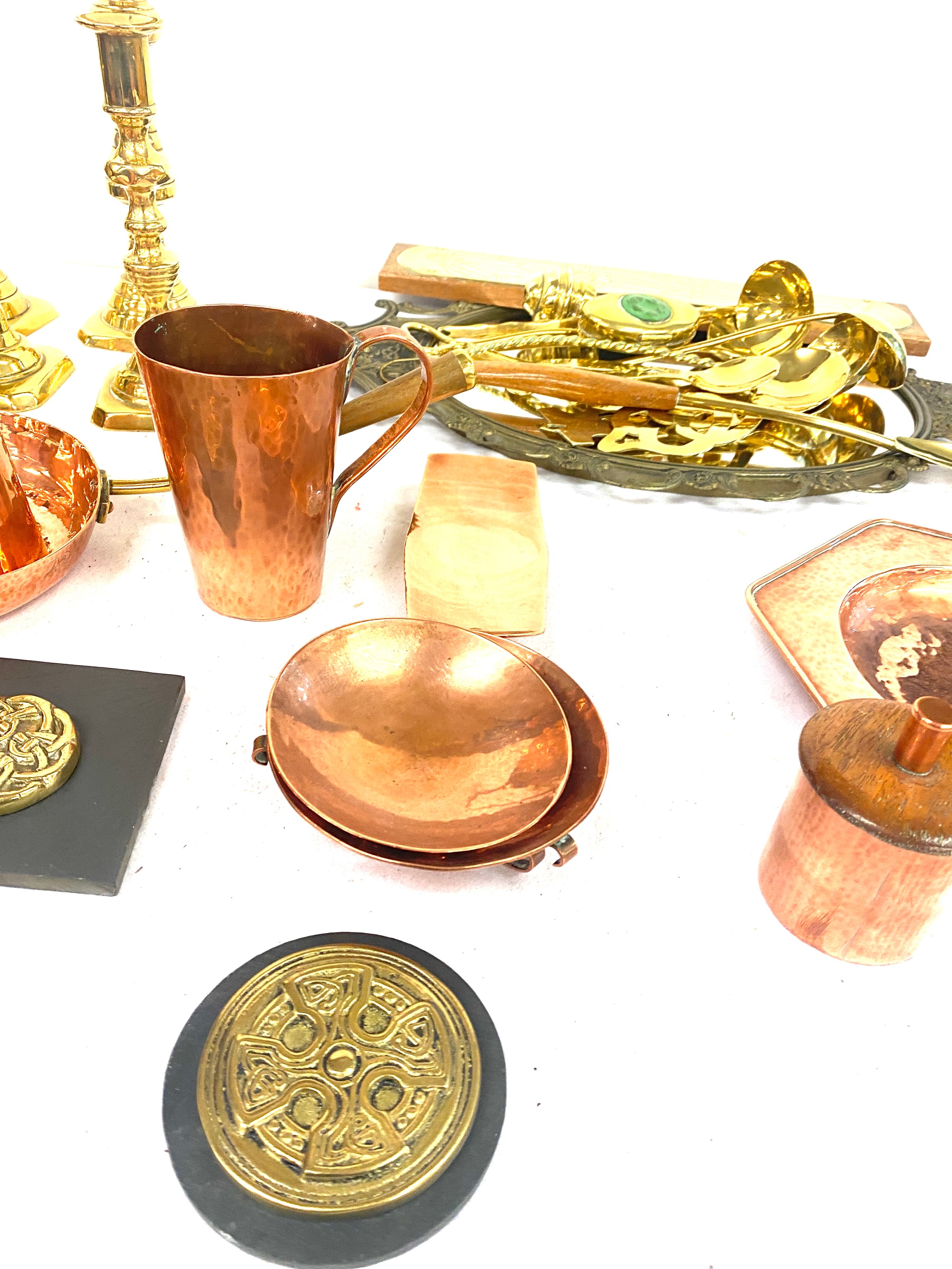 Selection of metal ware includes candle sticks, mirror etc - Image 4 of 5