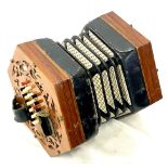 Antique cased 48 button concertina
