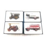 4 Boxed Corgi Vintage Glory Fowler b6 road locomotive, Sentinel platform wagon, Fowler b6 stump