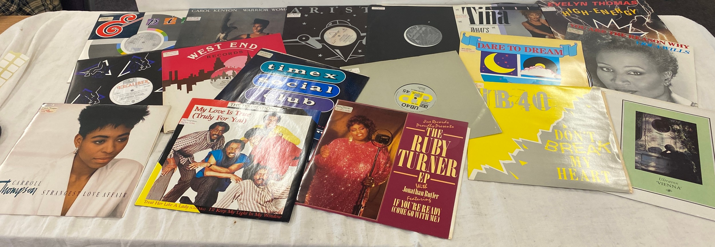 Selection of assorted dance/ R&B 12inch singles includes West End, Tina Turner, UB40, Viola wills