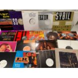 Large selection of 12 inch dance, R&B and soul record singles to include Sybil, Stacy Lattisaw,