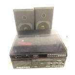 Sharp VZ-1500 both sides play disc stereo system with 2 sharp speakers, untested