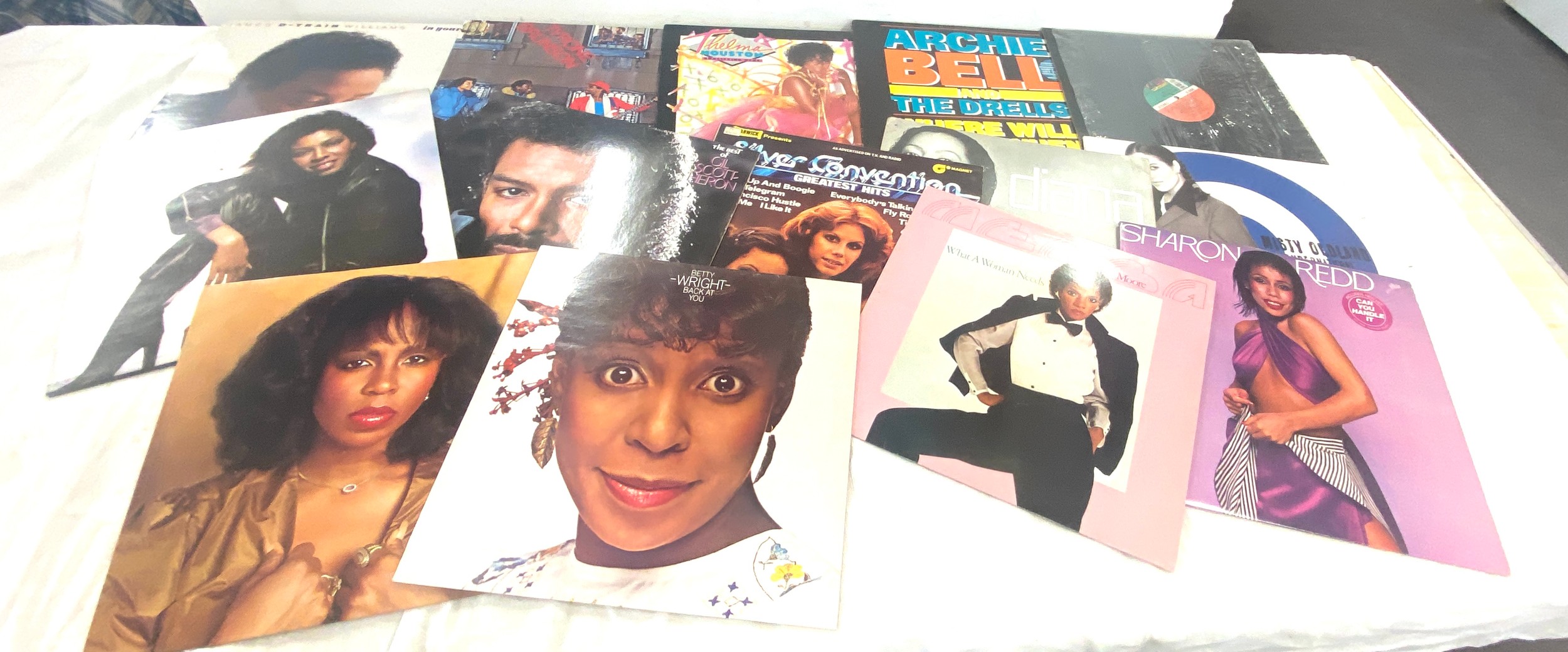 Selection of assorted LPs includes Betty Wright, Melbra Moore, Silver convention Tyrone Brunson etc