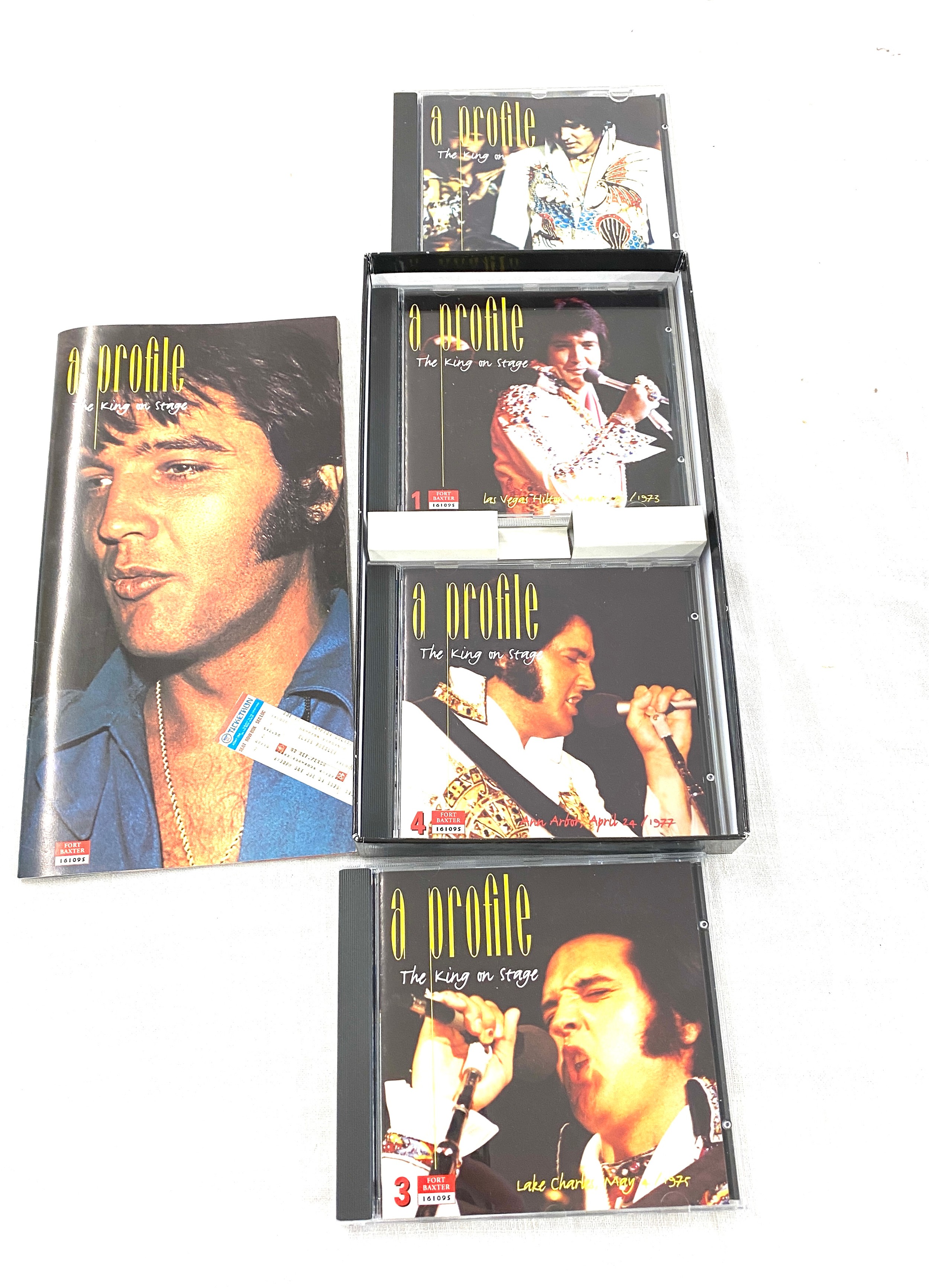 Boxed Set Elvis Presley A Profile The King On Stage CD box set, contains 4 CDS