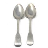 pair of georgian silver table spoons London silver hallmarks