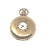 Antique gold plated waltham half hunter pocket watch the watch is ticking