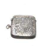 Antique silver vesta case