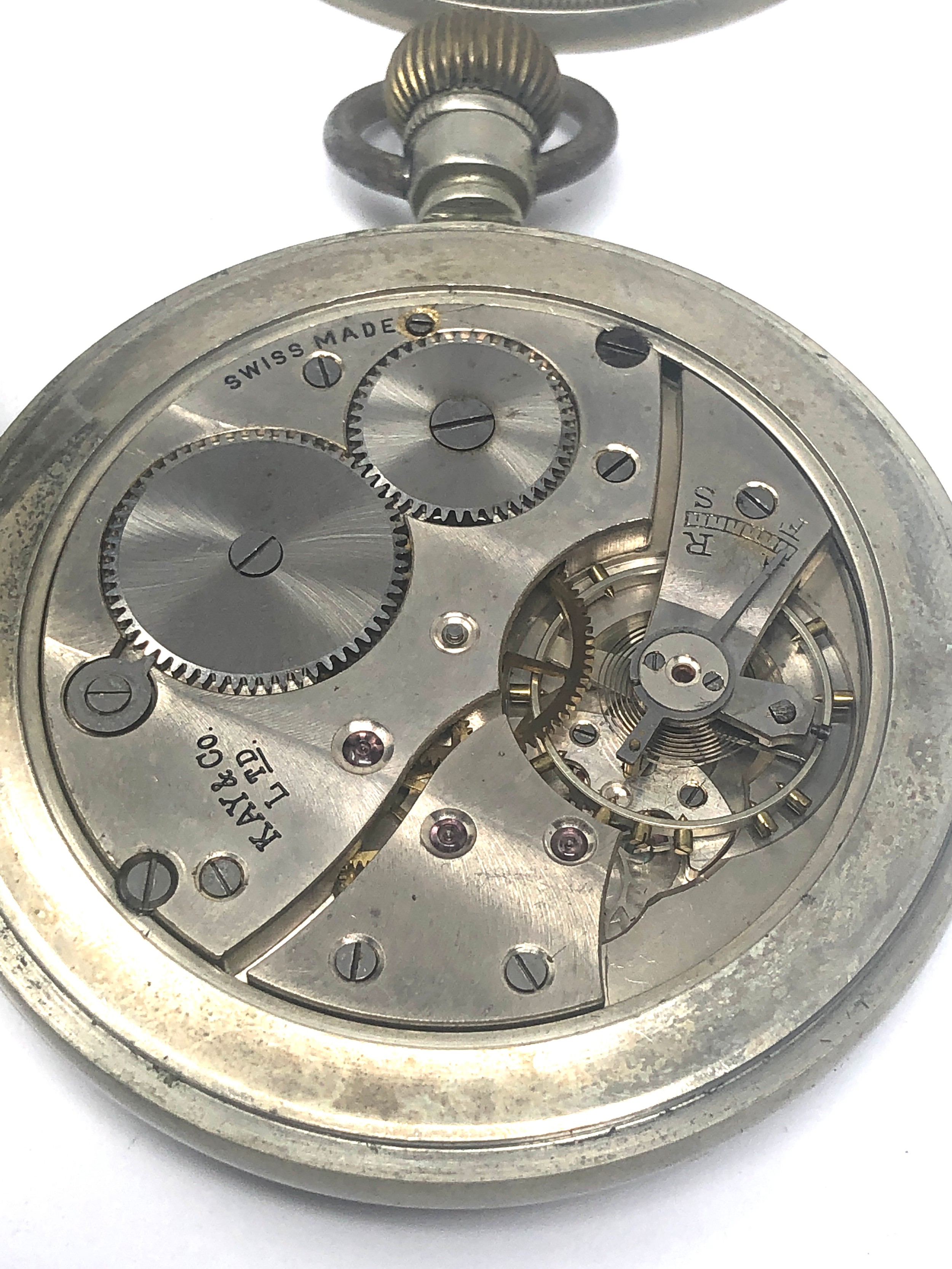 2 Antique nickel case open face pocket watches ticking - Image 4 of 5