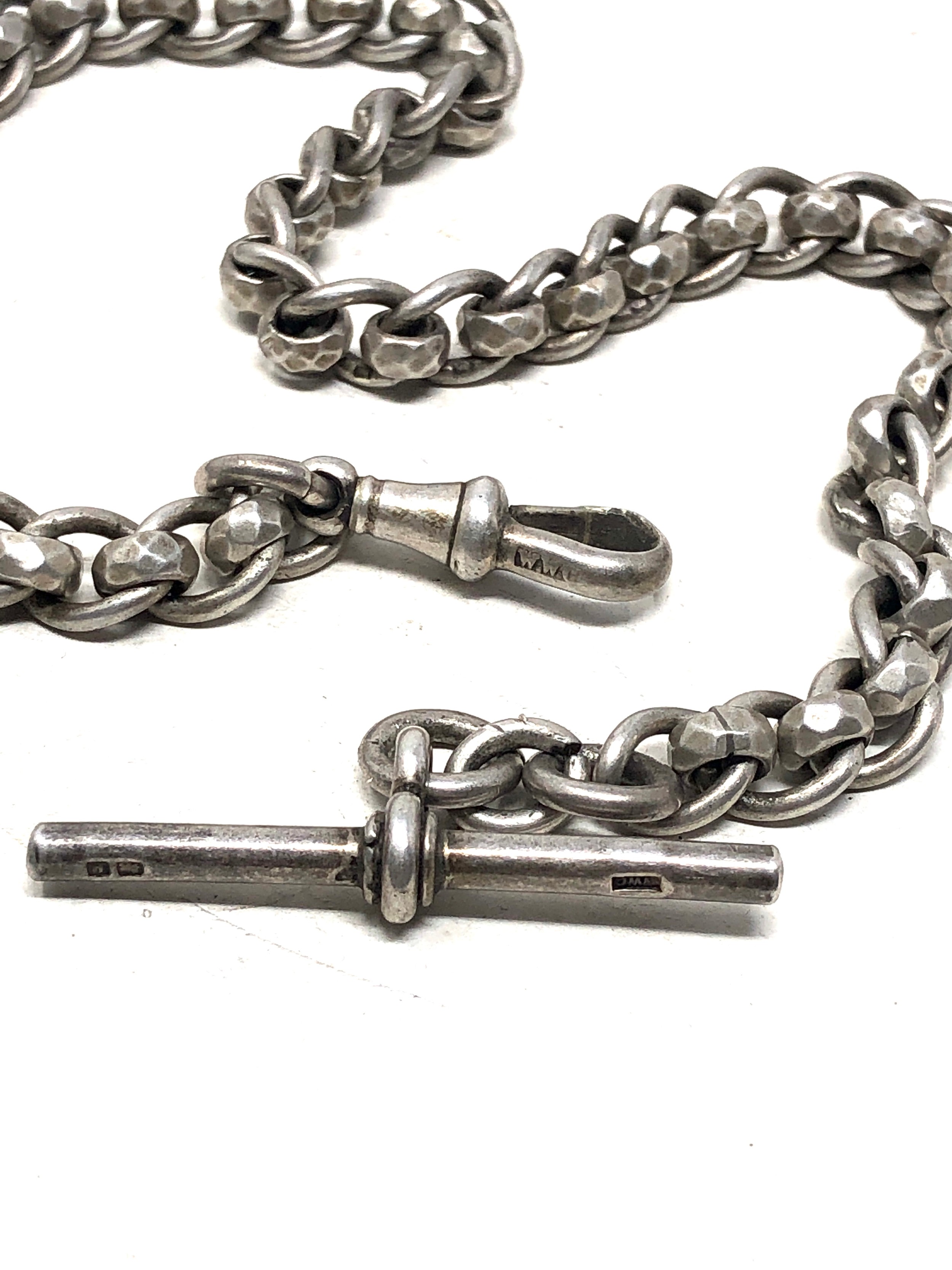 Antique silver fancy link albert watch chain weight 35g - Image 2 of 2