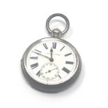 Antique silver open face pocket watch the watch is ticking