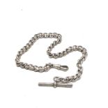 Antique silver fancy link albert watch chain weight 35g