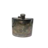 Large antique silver hip flask Birmingham silver hallmark measures approx height 13cm by 11.5cm wide