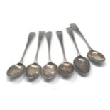 6 georgian silver tea spoons hallmarks worn
