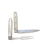 Antique Georgian silver blade knife & fork mop handles