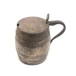 Large georgian silver tankard mustard pot height measures approx 8.5 cm weight without later glass