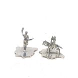 2 continental miniature silver figures weight 71g