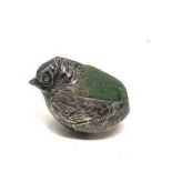 Antique silver chick pin cushion