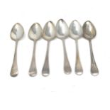 6 antique georgian silver tea spoons