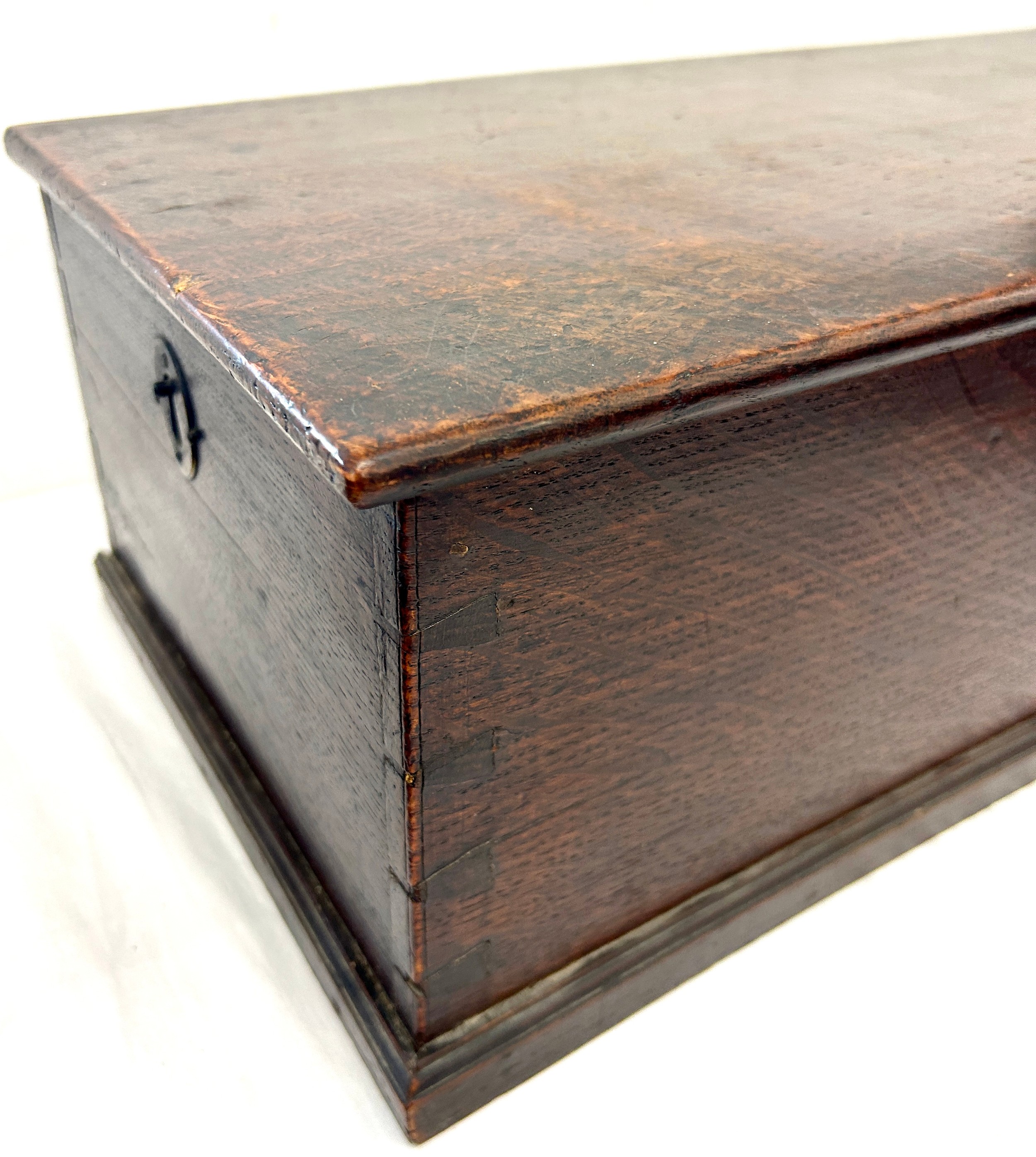 Period bible box, 2 locks, however no keys, approximate measurements: Height 7.5 inches, Width 22. - Image 3 of 4
