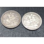 1889 & 1893 victorian silver crowns
