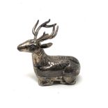 Vintage asian silver Deer pill box hallmarked to base