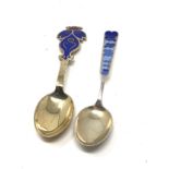2 danish a.michelsen silver & enamel year spoons