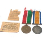 ww1 mercantile marine medal pair & ribbons to alfred sharman