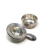 Mexican sterling silver tea strainer & bowl
