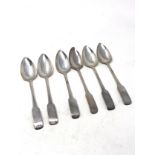 6 georgian scottish silver tea spoons