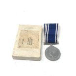 Boxed GV.1 police exemplary service medal to inspector ronald g.p williams