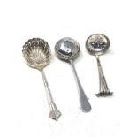 3 antique silver sifter spoons