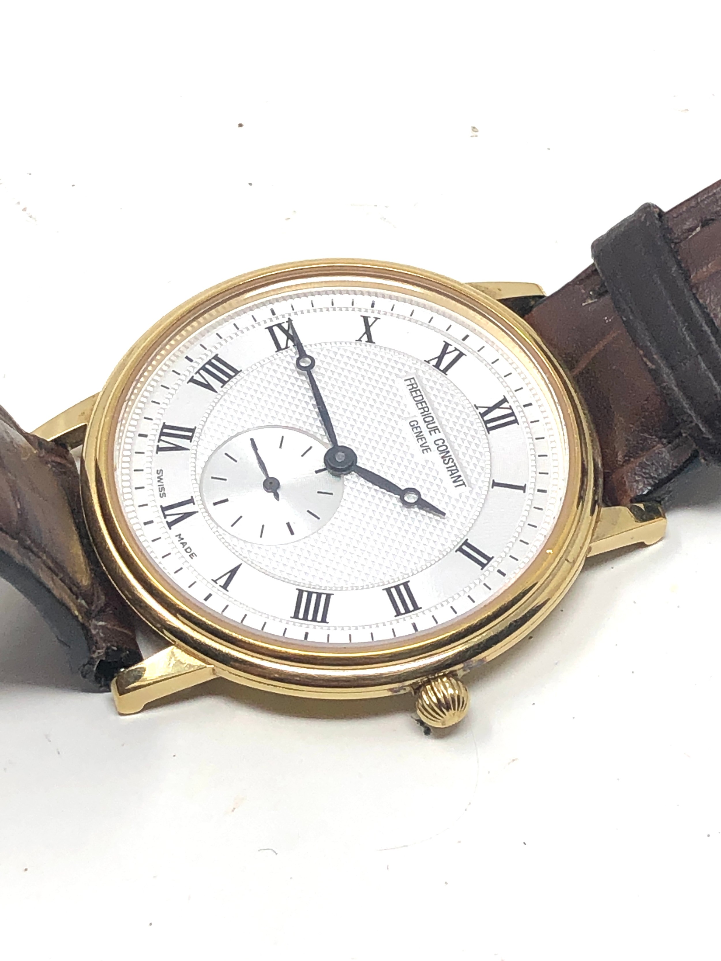 Gents Frederique Constant Geneve Quartz wristwatch will need replacement battery - Image 2 of 4