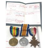 ww1 trio medals to g-2399 pte gstamp royal west kent