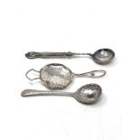 3 antique spoons 2 hallmarked silver 1 silver handle