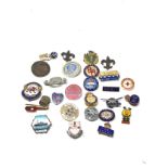 Collection of vintage enamel badges