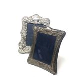 2 vintage silver picture frames largest measures approx 23cm by 18cm